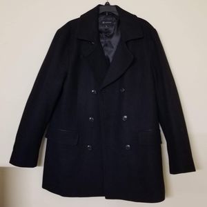 I.N.C. Men's Double-Breasted Pea Coat - Black